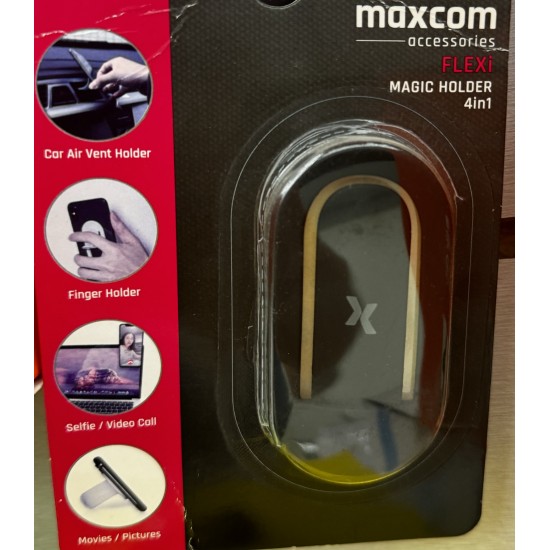 MaxCom Βάση Κινητού Αυτοκινήτου FLEXi 4 Σε 1 με Κλιπ-Μανταλάκι Μαύρη