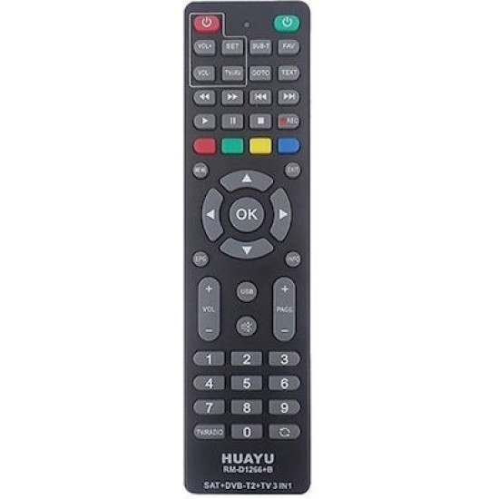 Huayu Τηλεχειριστήριο Universal RM-D1266+E Για Τηλεοράσεις και Ψηφιάκους Δέκτες