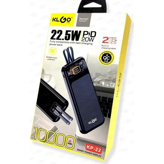 KLGO Power Bank KP-22 10000mAh 20W Black