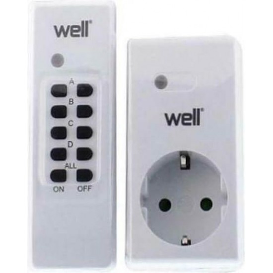Τηλεχειριζόμενη Πρίζα Well 1 Control + 1 Πρίζα