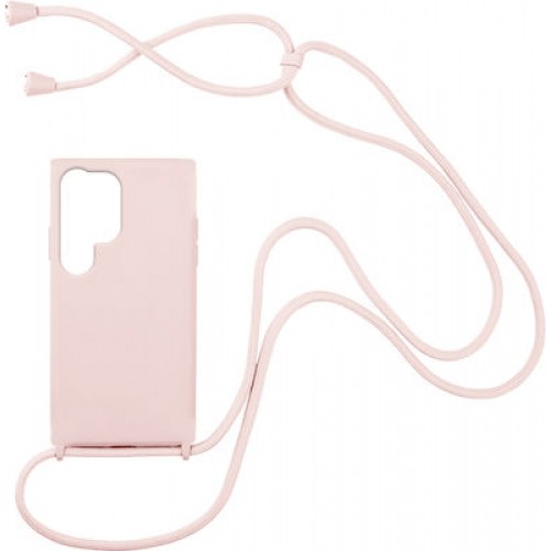 Samsung Galaxy S23 Ultra Θήκη Καουτσούκ Ροζ Με Κορδόνι 