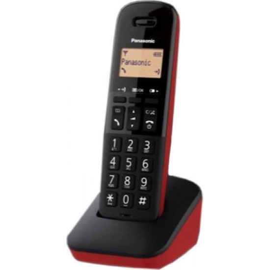 Ασύρματο Ψηφιακό Τηλέφωνο Panasonic KX-TGB610GRR Μαύρο-Κόκκινο  Πλήκτρο Αποκλεισμού Κλήσεων