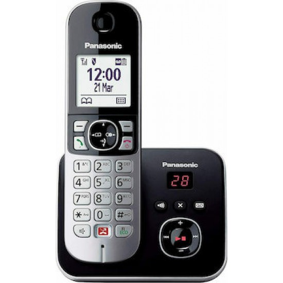 Ασύρματο Ψηφιακό Τηλέφωνο Panasonic KX-TG6861GRB  Αποκλεισμός Kλήσεων Αυτόματο Τηλεφωνητή Μαύρο