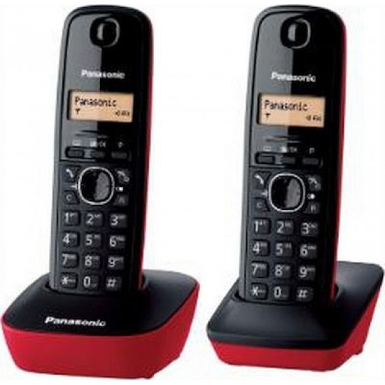 Ασύρματο Ψηφιακό Τηλέφωνο Panasonic KX-TG1612 Μαύρο -Κόκκινο 