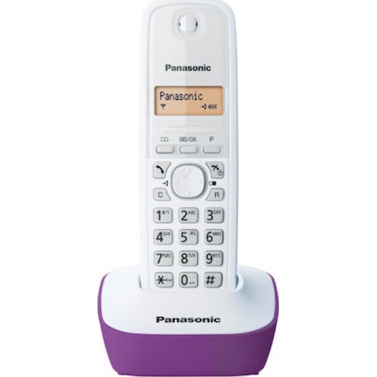 Ασύρματο Ψηφιακό Τηλέφωνο Panasonic KX-TG1611GRF Λευκό-Μώβ