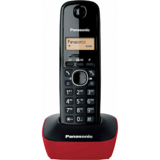 Ασύρματο Ψηφιακό Τηλέφωνο Panasonic KX-TG1611GRΜαύρο-Κόκκινο